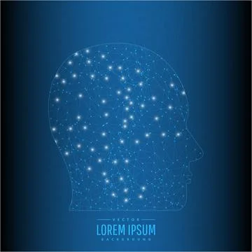 Digital polygonal human head. Stock Illustration