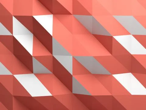 Digital polygonal pattern. Abstract red white Illustrazione stock
