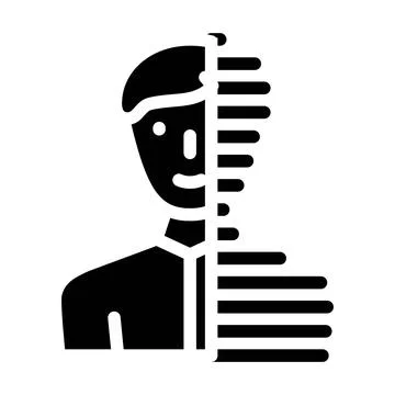 Digital portrait glyph icon vector illustration sign Stockillustratie