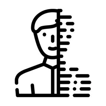 Digital portrait line icon vector illustration line Stockillustratie