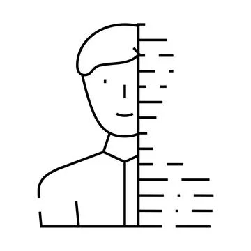 Digital portrait line icon vector illustration line Stock Illustration