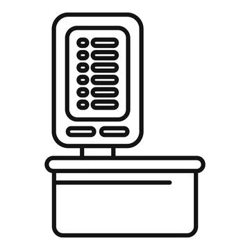 Digital pos terminal processing contactless payment on countertop Stock Illustration