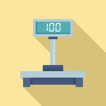 Digital post scales icon, flat style Stockillustratie