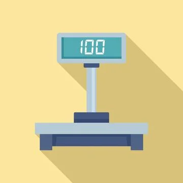 Digital post scales icon, flat style 스톡 일러스트