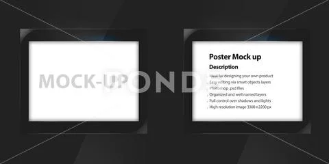 Digital poster mock up PSD Template