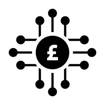 Digital pound coin icon vector currency symbol for digital transactions Stock Illustration