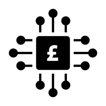 Digital pound coin icon vector currency symbol for digital transactions Stock Illustration