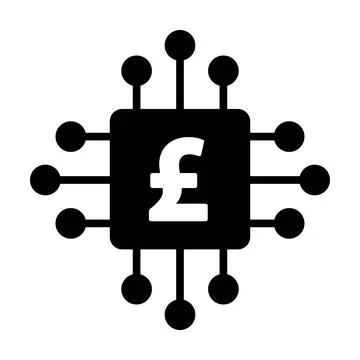 Digital pound symbol icon vector currency for digital transactions for asset  Stock Illustration