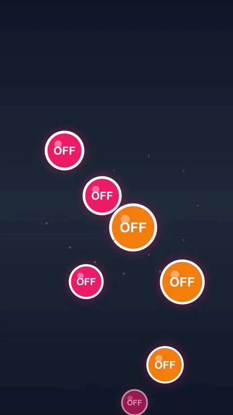 Digital power down indicator graphics | Neon stop signal overlay for tech s.. Stock Footage 344957203
