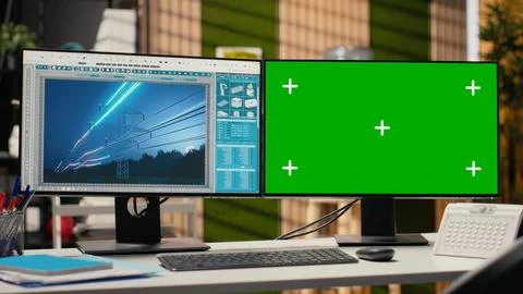 Digital power lines analytics dashboard on isolated screen PC Stock Photos