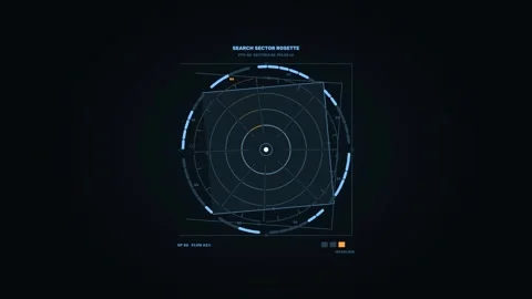 Digital Precision Target Search Display Seamless Loop Stock Footage 342036705