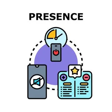 Digital presence concept with modern technology icons Stock Illustration