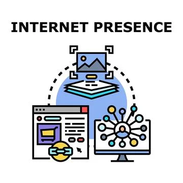 Digital presence online network development concept イラスト素材