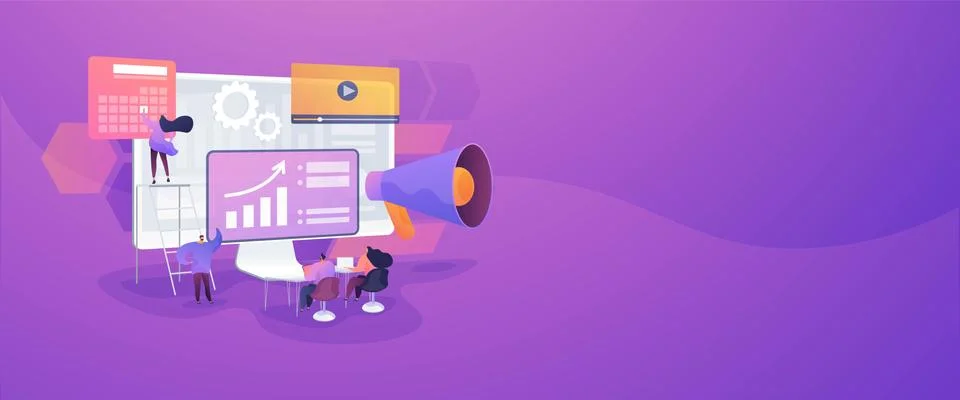 Digital presentation concept banner header Stock Illustration