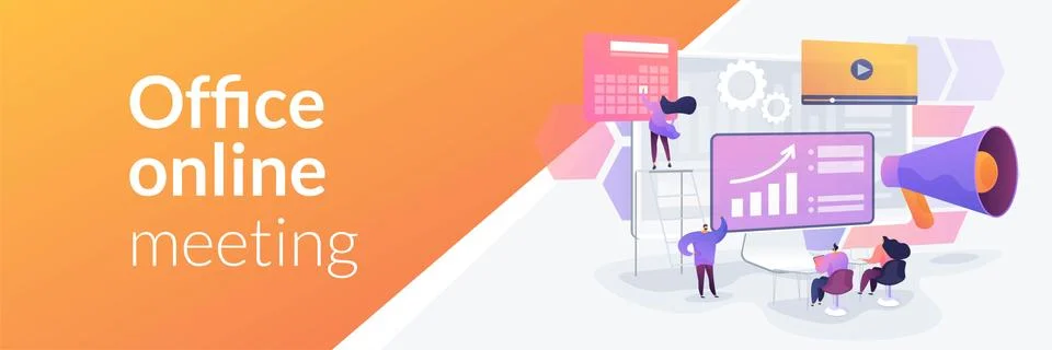 Digital presentation concept banner header Stock Illustration