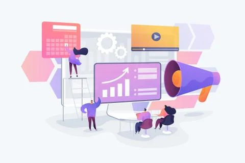 Digital presentation concept vector illustration Illustrazione stock