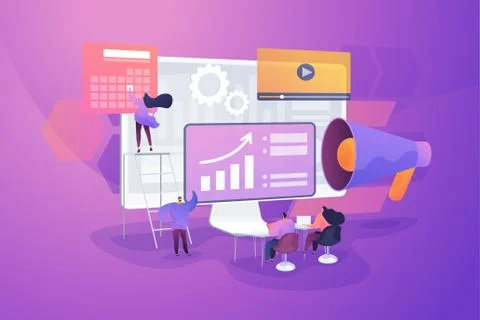 Digital presentation concept vector illustration Stock Illustration