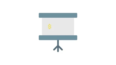 A digital presentation screen featuring a large dollar sign, indicating a f.. Stock Footage 333111524