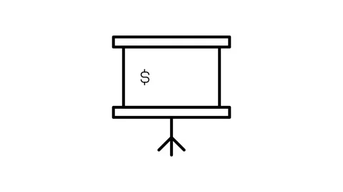 A digital presentation screen featuring a large dollar sign, indicating a f.. Stock Footage 333232980
