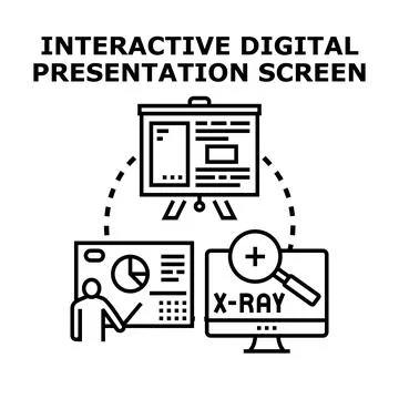 Digital presentation screens facilitating information technology concepts Stock Illustration