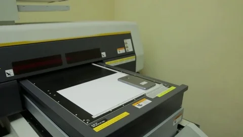 Digital press printing in printshop. Digital press printing is the reproduction Stock Footage 83298224
