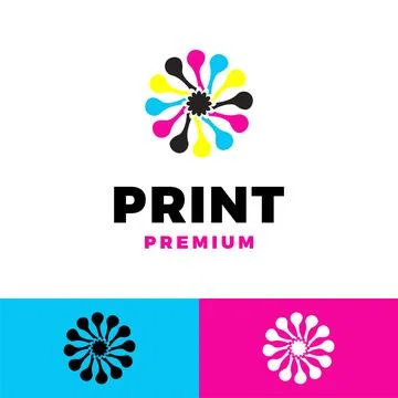 Digital print icon vector logo template illustration design Ilustración de archivo