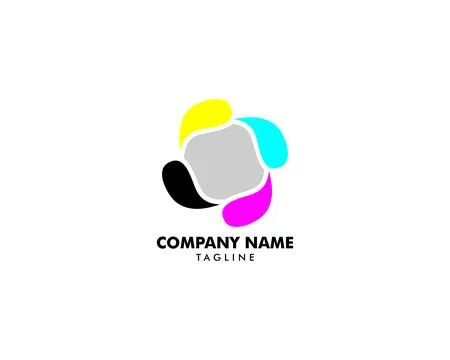 Digital print logo design template Stock Illustration