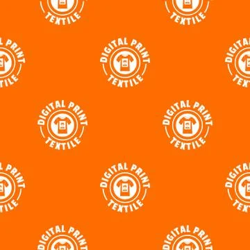 Digital print textile pattern vector orange Stock Illustration
