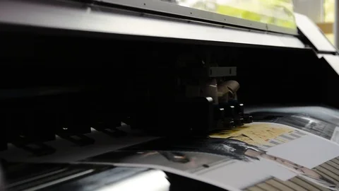 Digital Printer Head Moving Plotter Printing Movement Working Equipment  Stock Footage 94985038