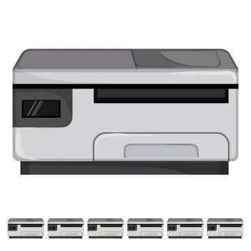 Digital printer paper cartoon vector graphic Stock Illustration