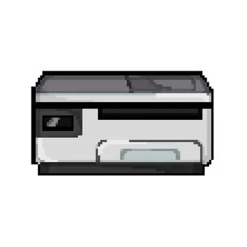 Digital printer paper pixel art vector illustration Illustrazione stock