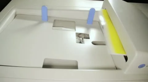 Digital printer printing test sheets Stock Footage 22239902