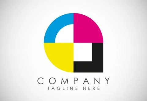 Digital printing logo design template. Logo for print shop polygraph and pr.. Stock Illustration