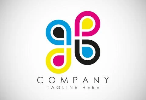 Digital printing logo design template. Logo for print shop polygraph and pr.. Stock Illustration