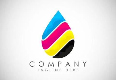 Digital printing logo design template. Logo for print shop polygraph and pr.. Stock Illustration