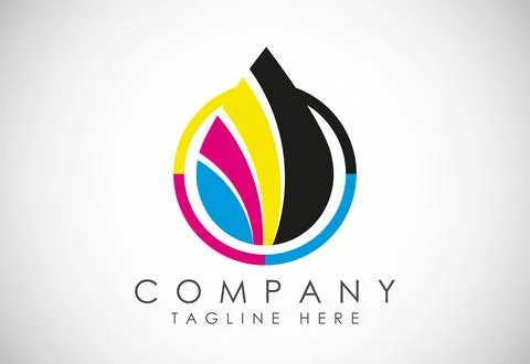 Digital printing logo design template. Logo for print shop polygraph and pr.. Stock Illustration