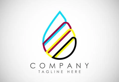 Digital printing logo design template. Logo for print shop polygraph and pr.. Stock Illustration
