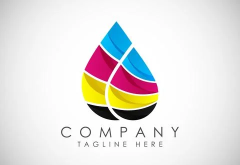Digital printing logo design template. Logo for print shop polygraph and pr.. Stock Illustration