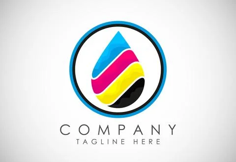 Digital printing logo design template. Logo for print shop polygraph and pr.. Stock Illustration