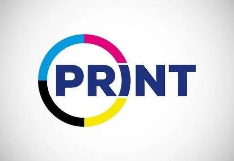 Digital printing logo design template. Logo for print shop polygraph and pr.. Stock Illustration