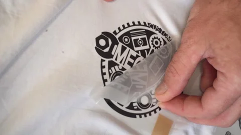 Digital printing technology on textiles direct to film Video stock 312031037