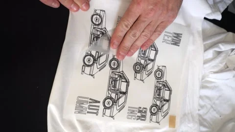 Digital printing technology on textiles direct to film Stock Footage 312031048