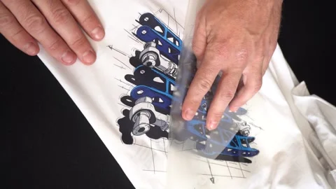 Digital printing technology on textiles direct to film Stock Footage 312031088