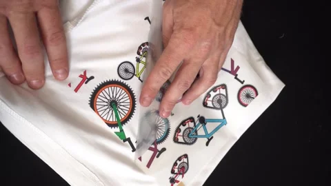 Digital printing technology on textiles direct to film Stock Footage 312031100