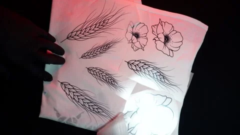 Digital printing technology on textiles direct to film Video stock 328234932