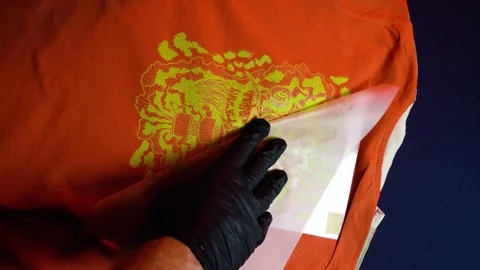 Digital printing technology on textiles directly Stock Footage 318782992