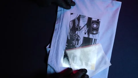 Digital printing technology on textiles Stock Footage 318783011