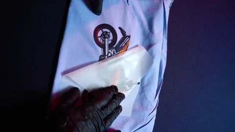 Digital printing technology on textiles Stock Footage 318783035