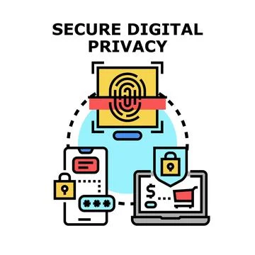 Digital privacy and data protection concept illustrating security イラスト素材