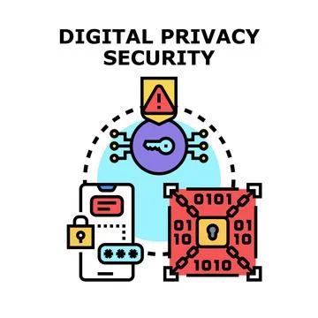 Digital privacy and data security protecting sensitive information 스톡 일러스트